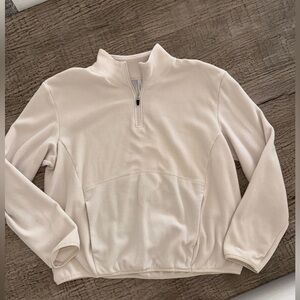 Z by Zella fleece quarterzip pullover sweatshirt size XL cream ivory